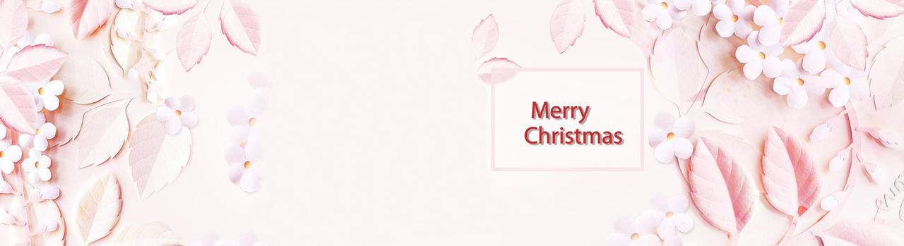 粉色树叶花卉圣诞节快乐圣诞节双旦活动海报背景