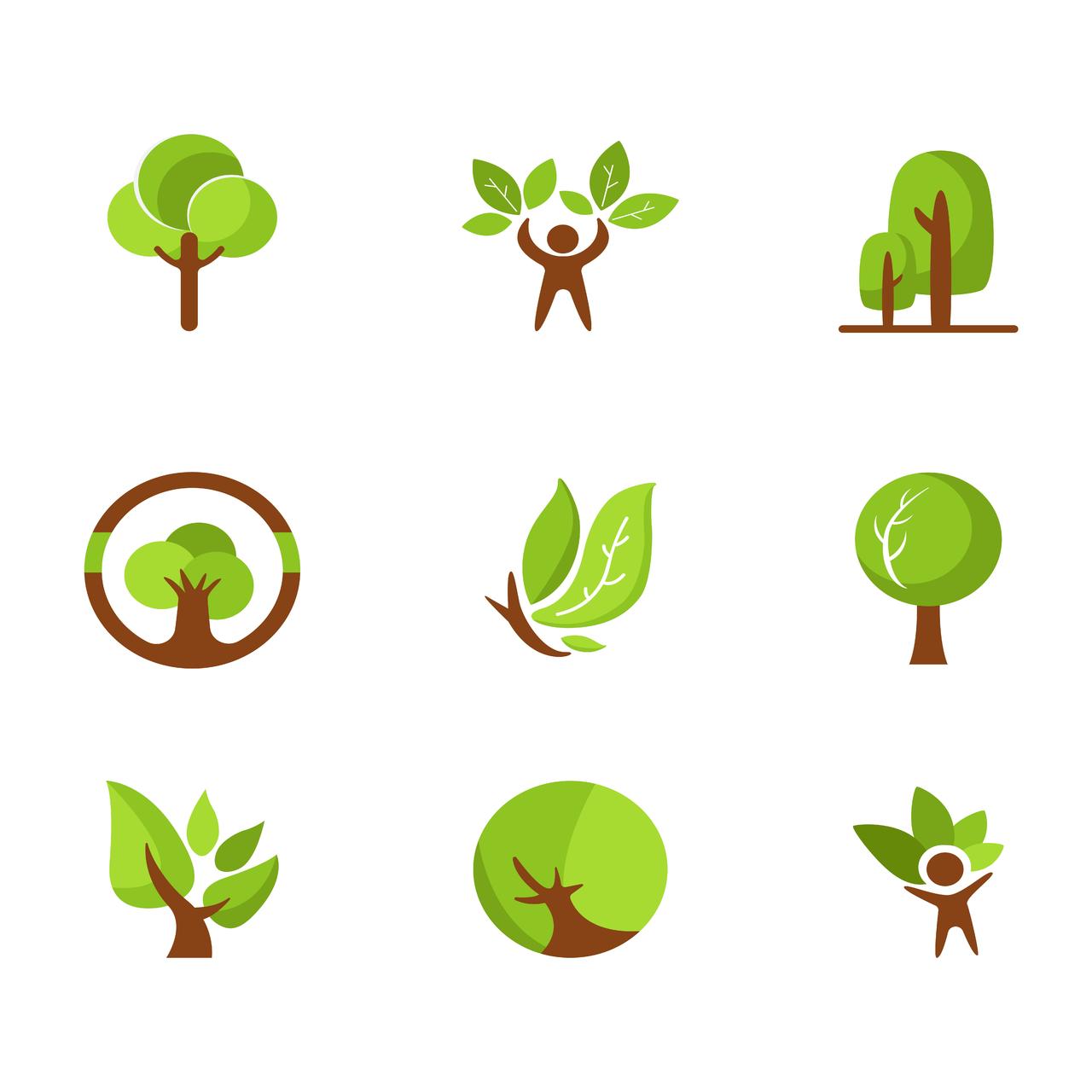 绿色植物环保图标素材