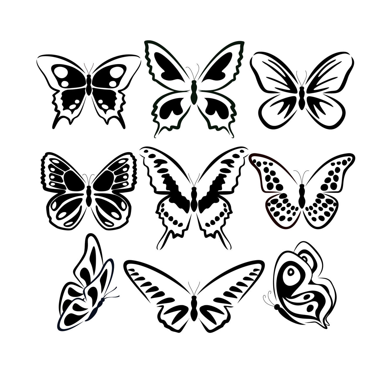 蝴蝶简约图案矢量素材 