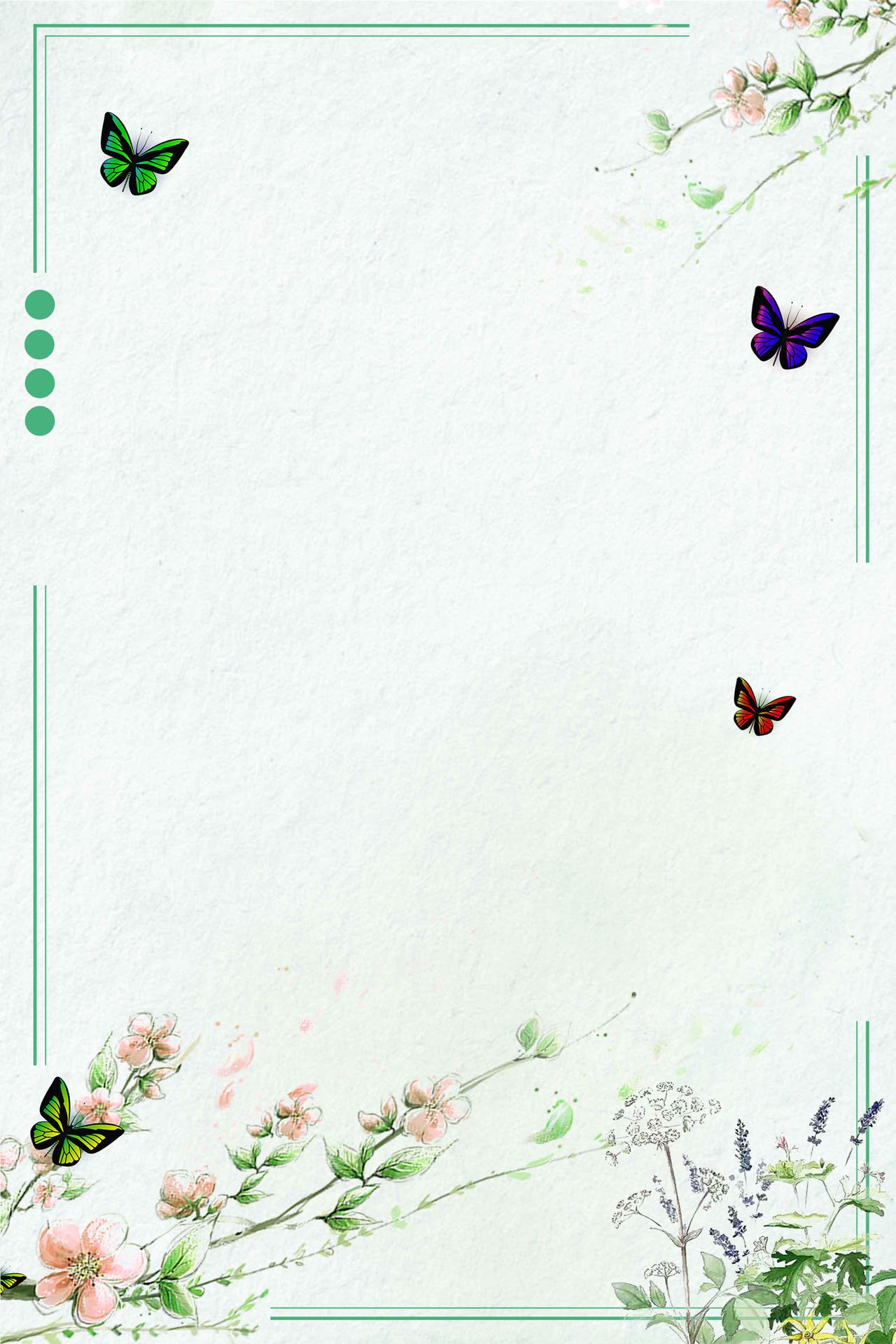 蝴蝶满天飞二十四节气之春分传统节日2019海报背景