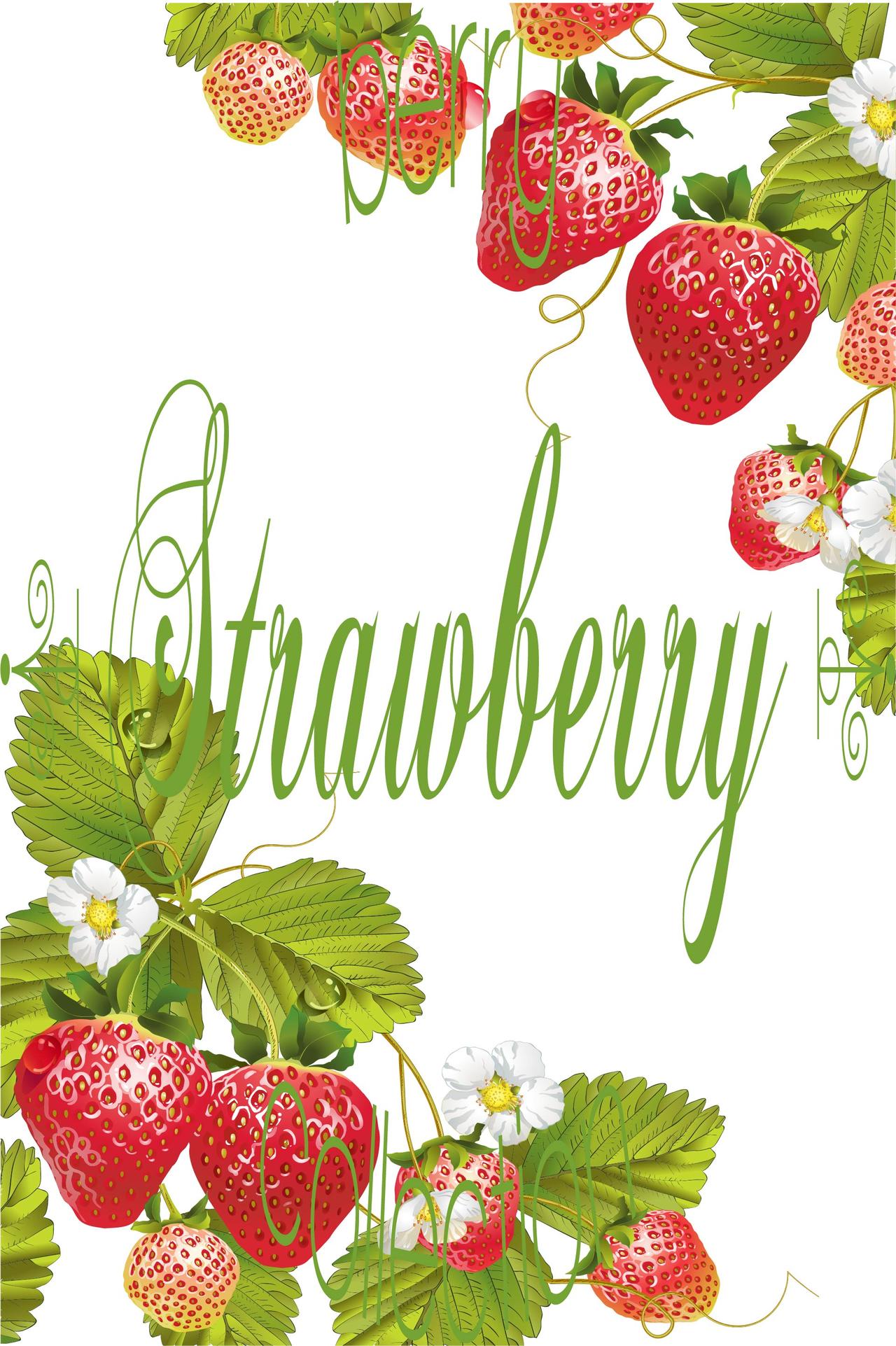 草莓海报简约素材