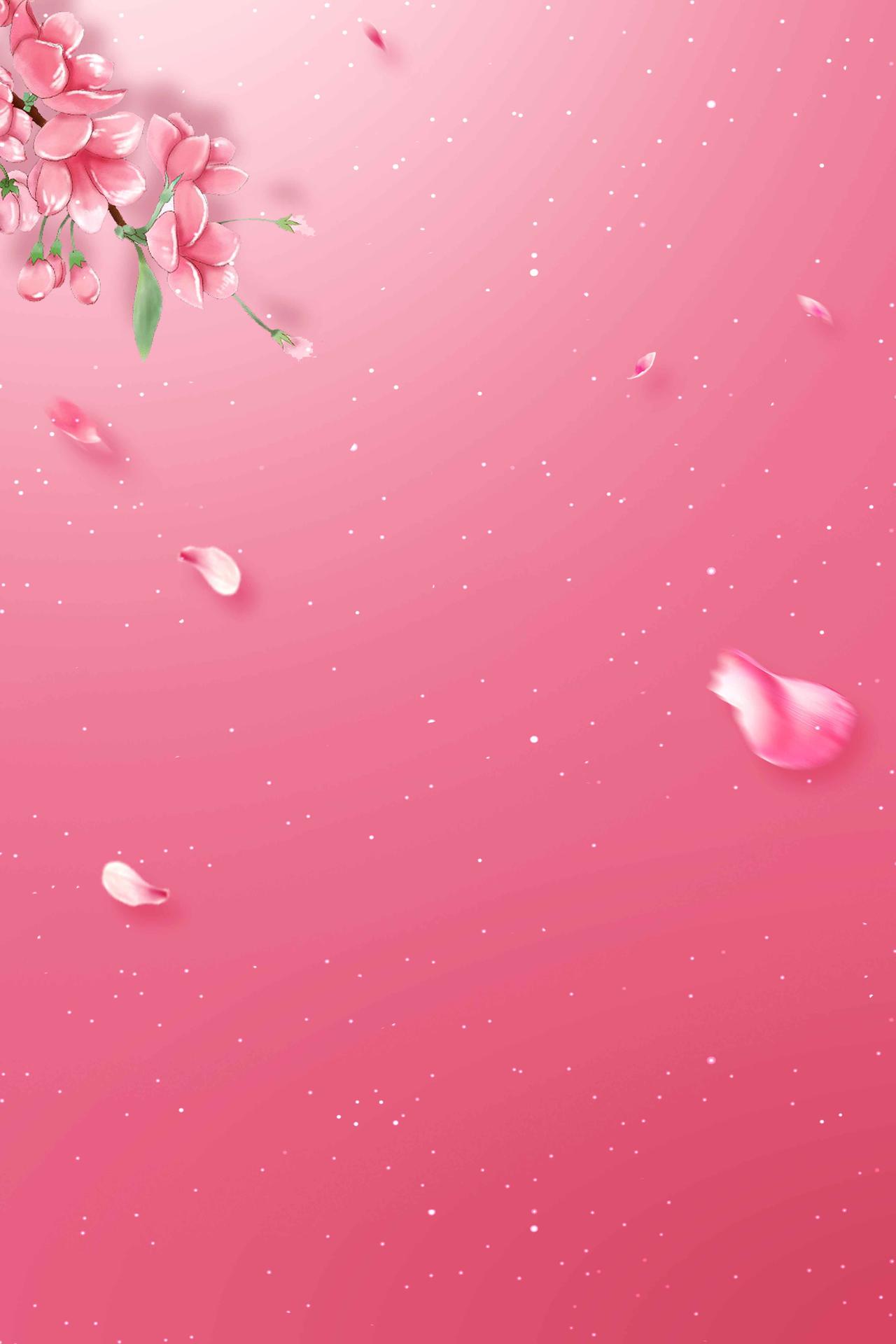 粉红花瓣512国际护士节白衣天使海报背景