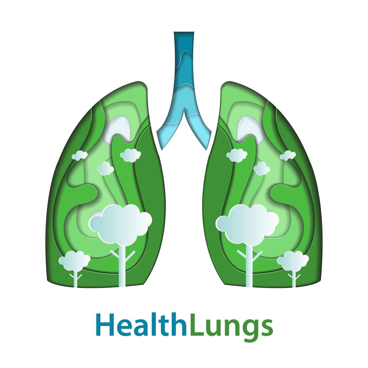 绿色肺世界哮喘日禁烟日肺健康禁烟矢量图