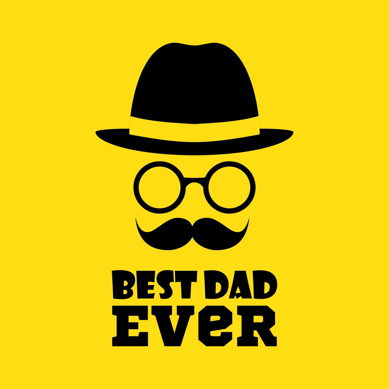 父亲节黄色背景黑色礼帽PNG素材
