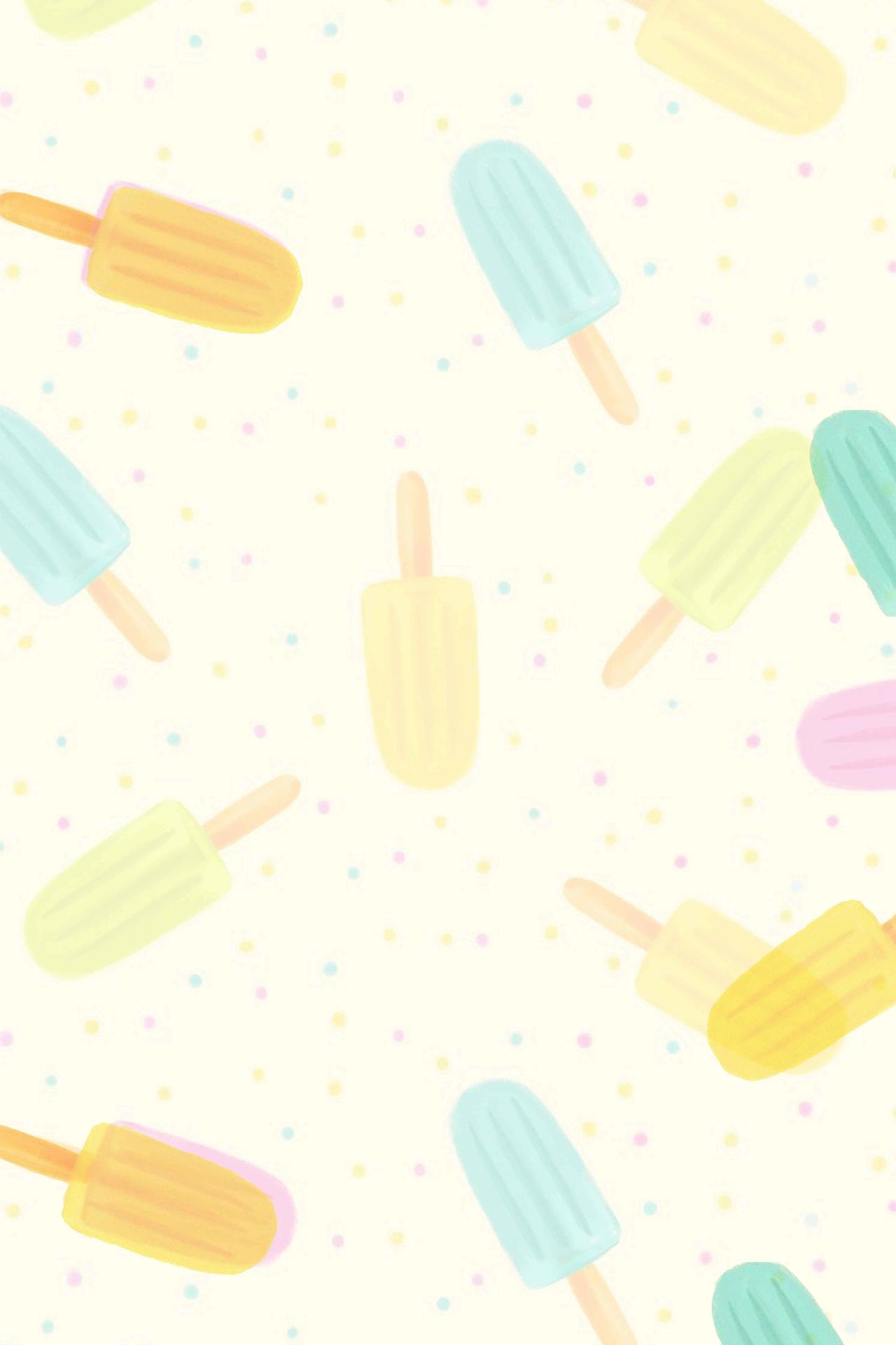 夏天粉色五彩美食卡通冰淇淋雪糕促销海报背景展板