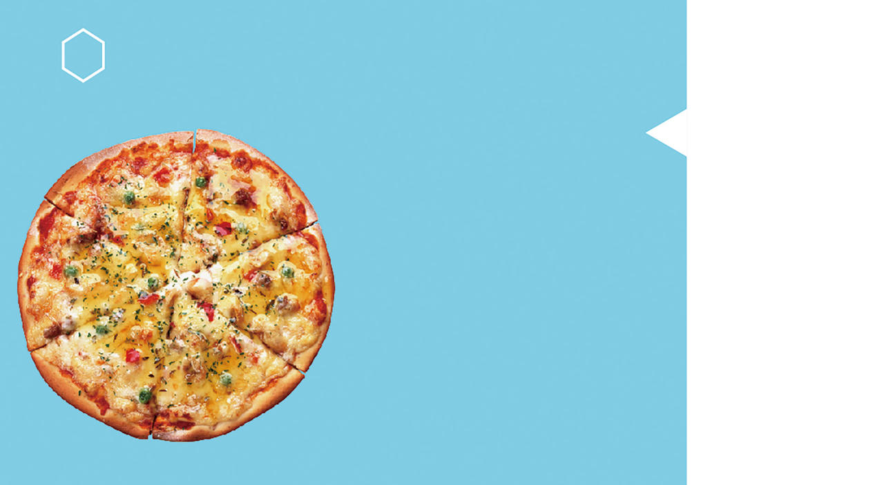 简约蓝色披萨美食食物优惠券代金券背景