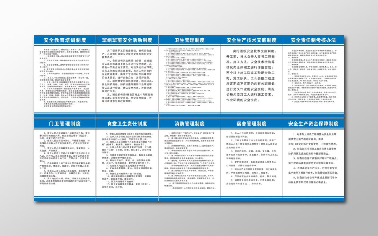 安全责任制考核办法现场管理制度工地制度牌