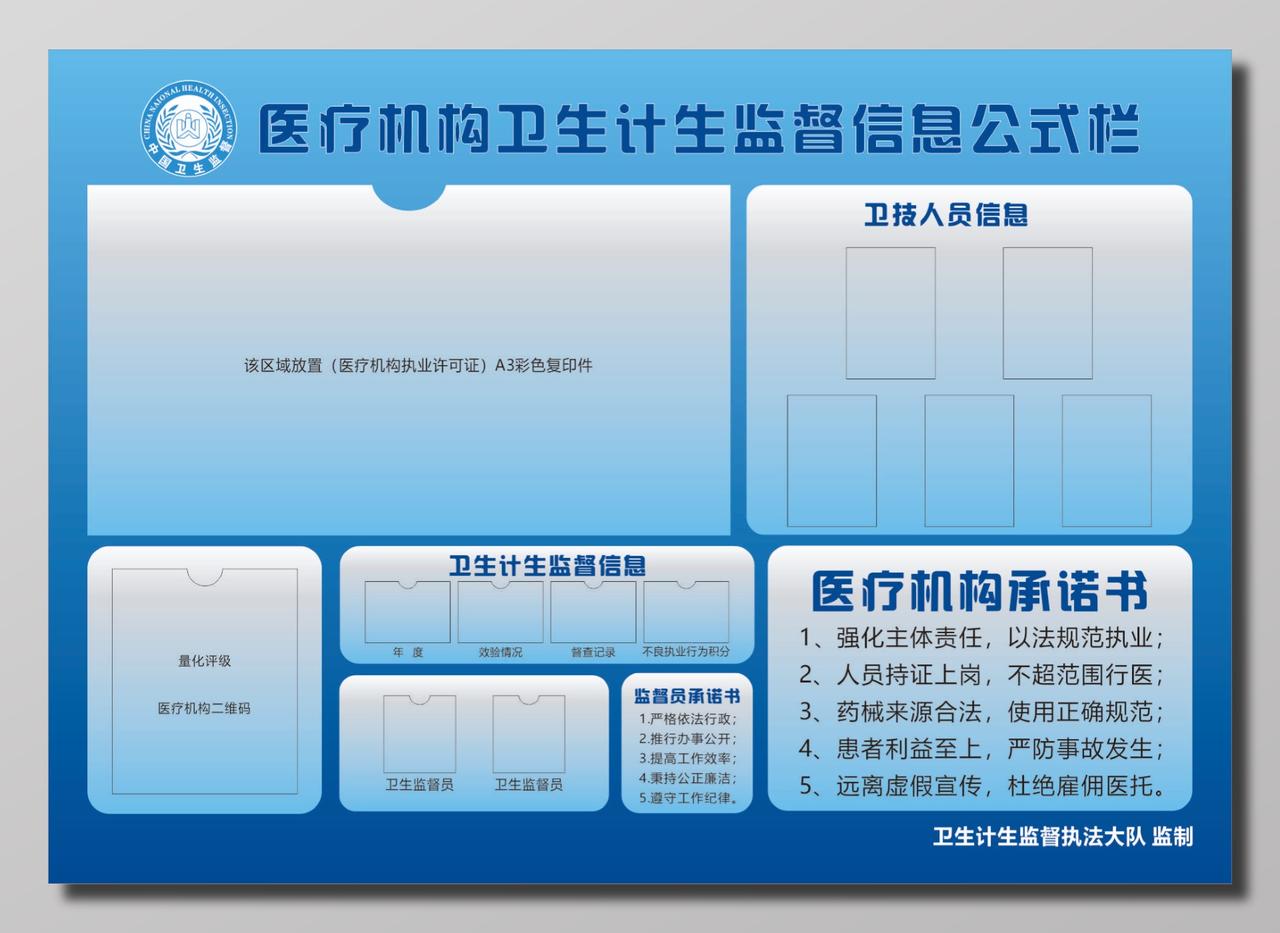 医疗机构卫生计生监督信息公示栏