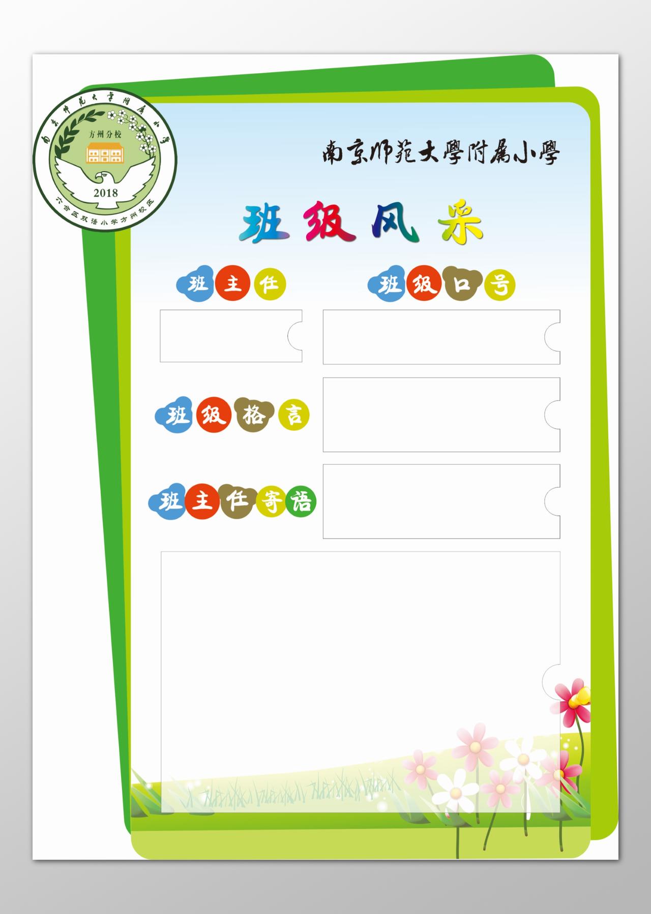 小学班级风采班级口号班级格言班主任寄语宣传栏