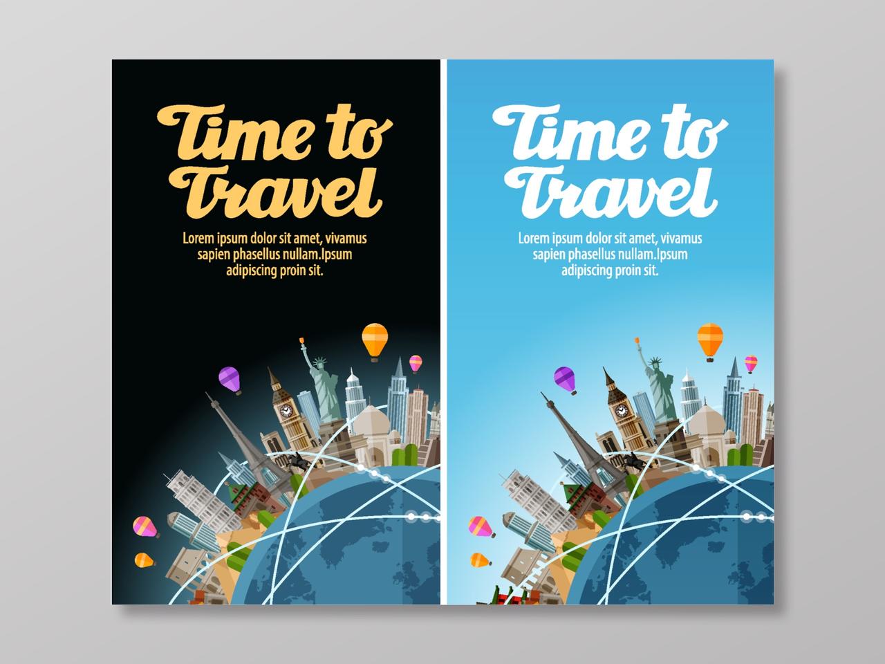 环球旅行插画海报