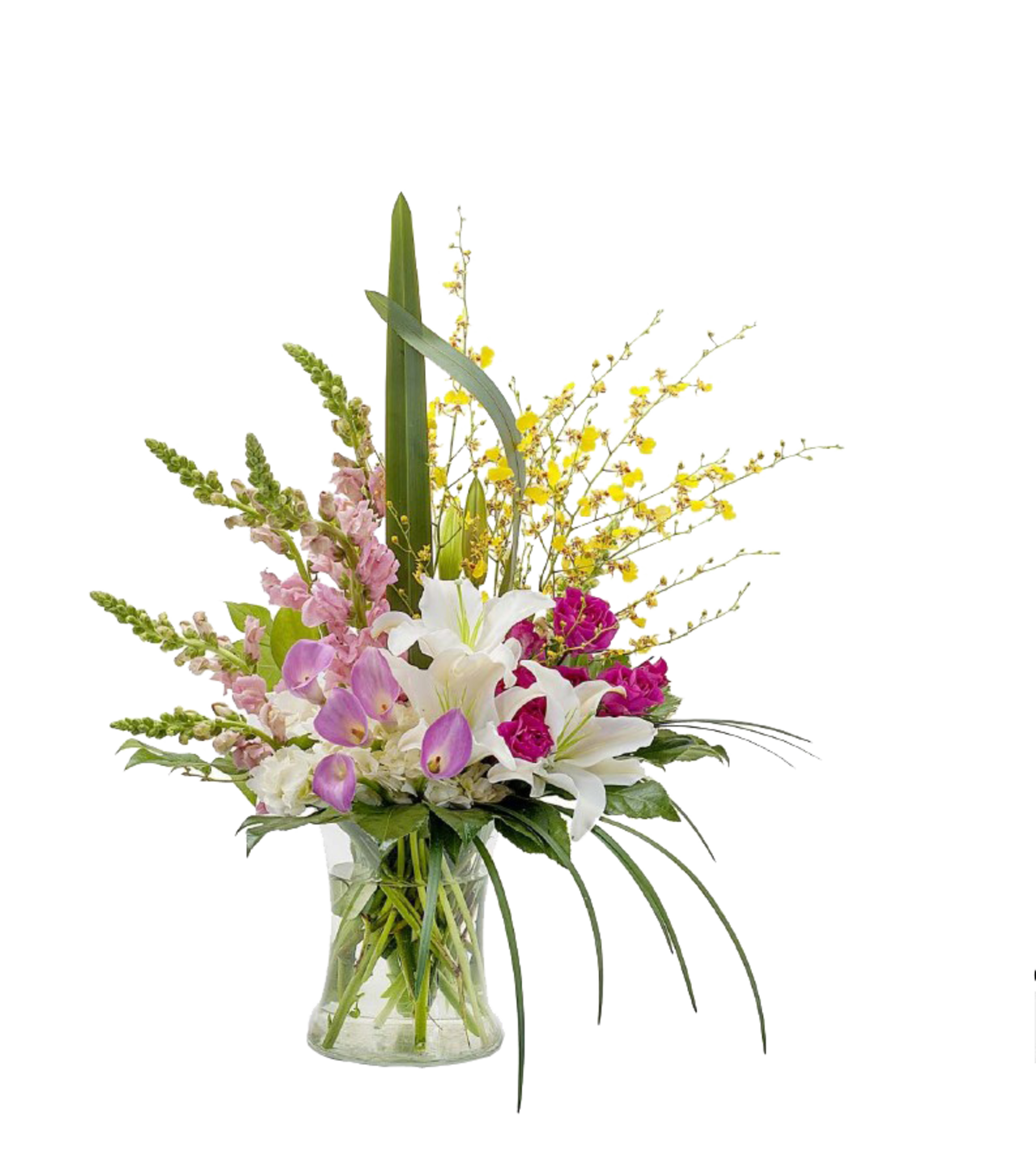 百合花插花的花瓶花篮png免费下载 图星人