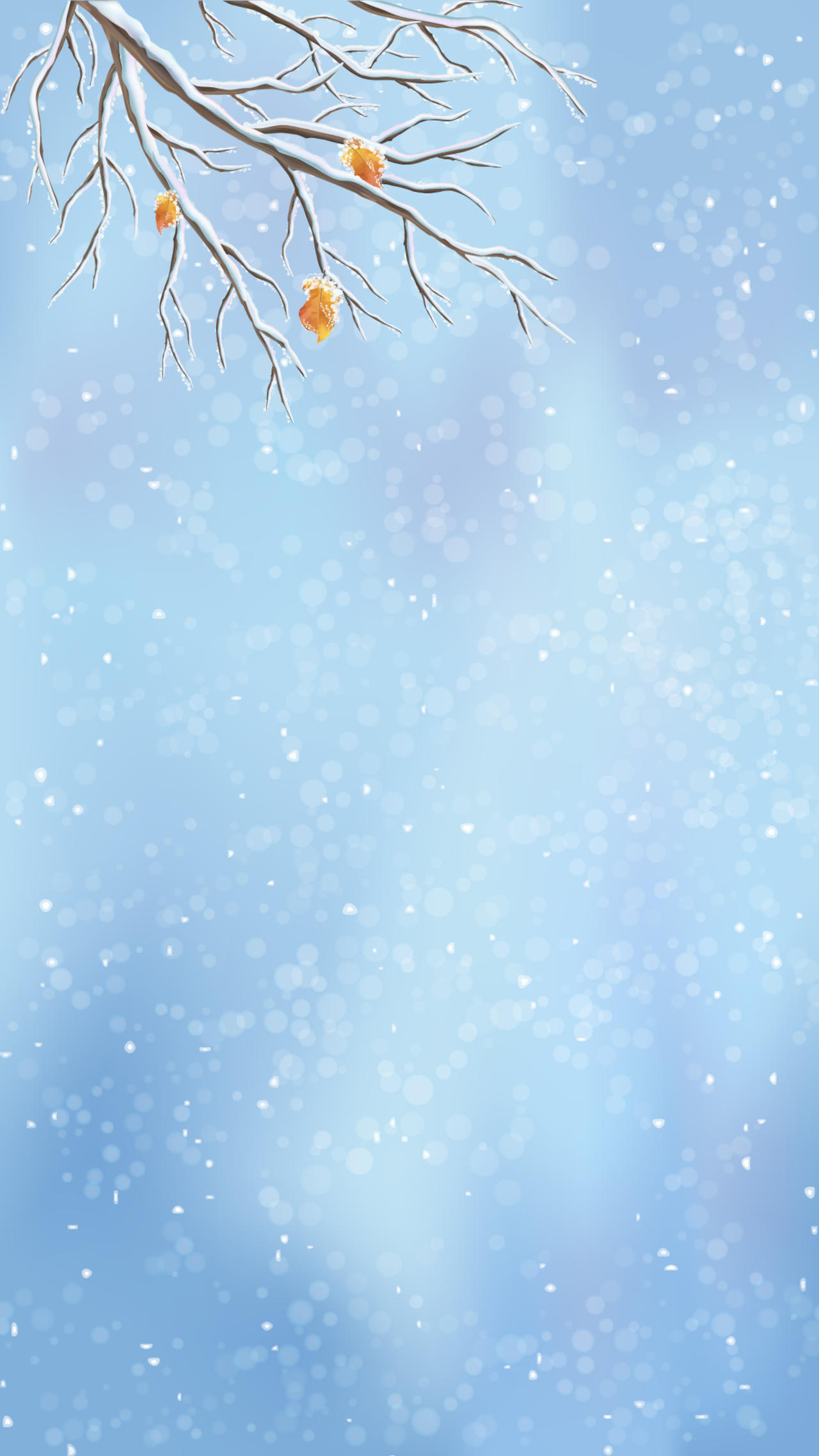 冬天唯美雪景树枝psd分层h5背景素材psd免费下载 图星人