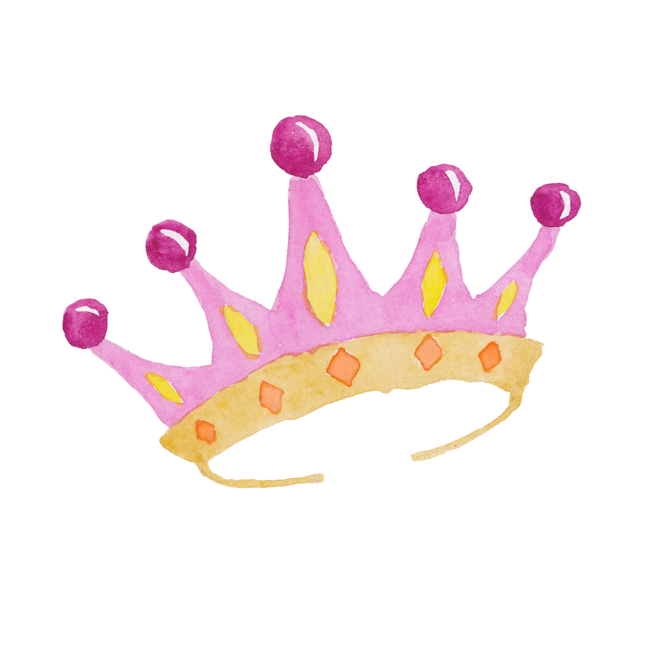 手绘水彩公主皇冠王冠png免费下载 图星人
