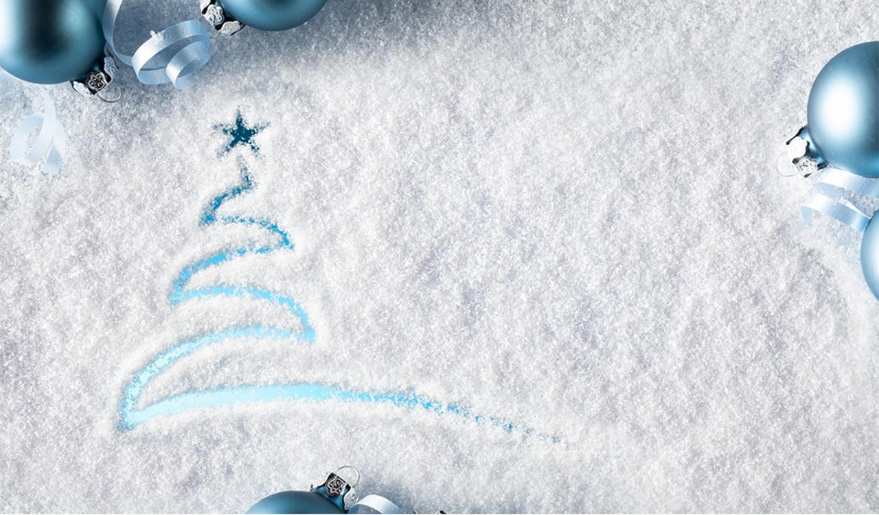 雪景圣诞树铃铛圣诞节海报背景