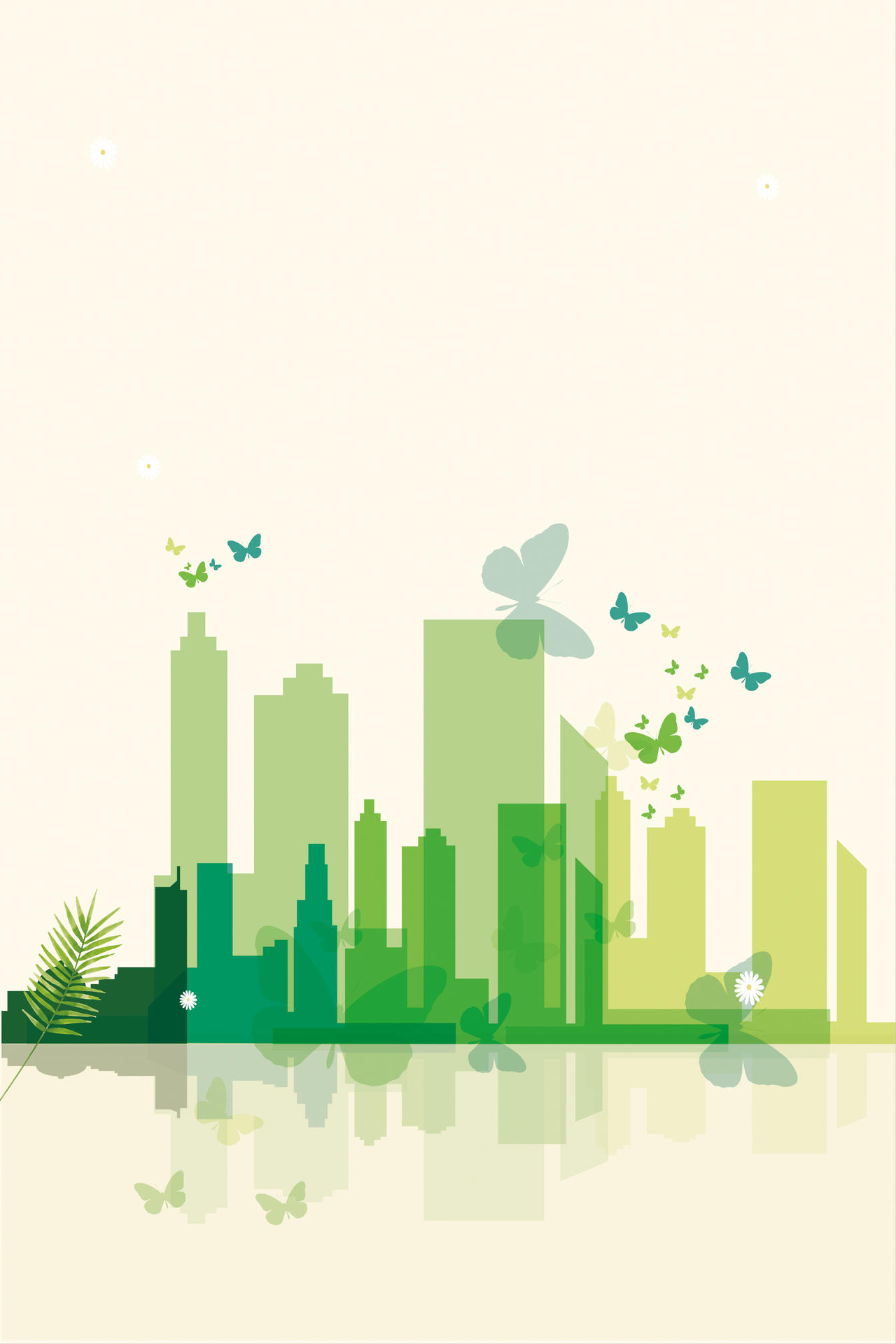城市倡导节能减排低碳生活环保绿色简约海报背景