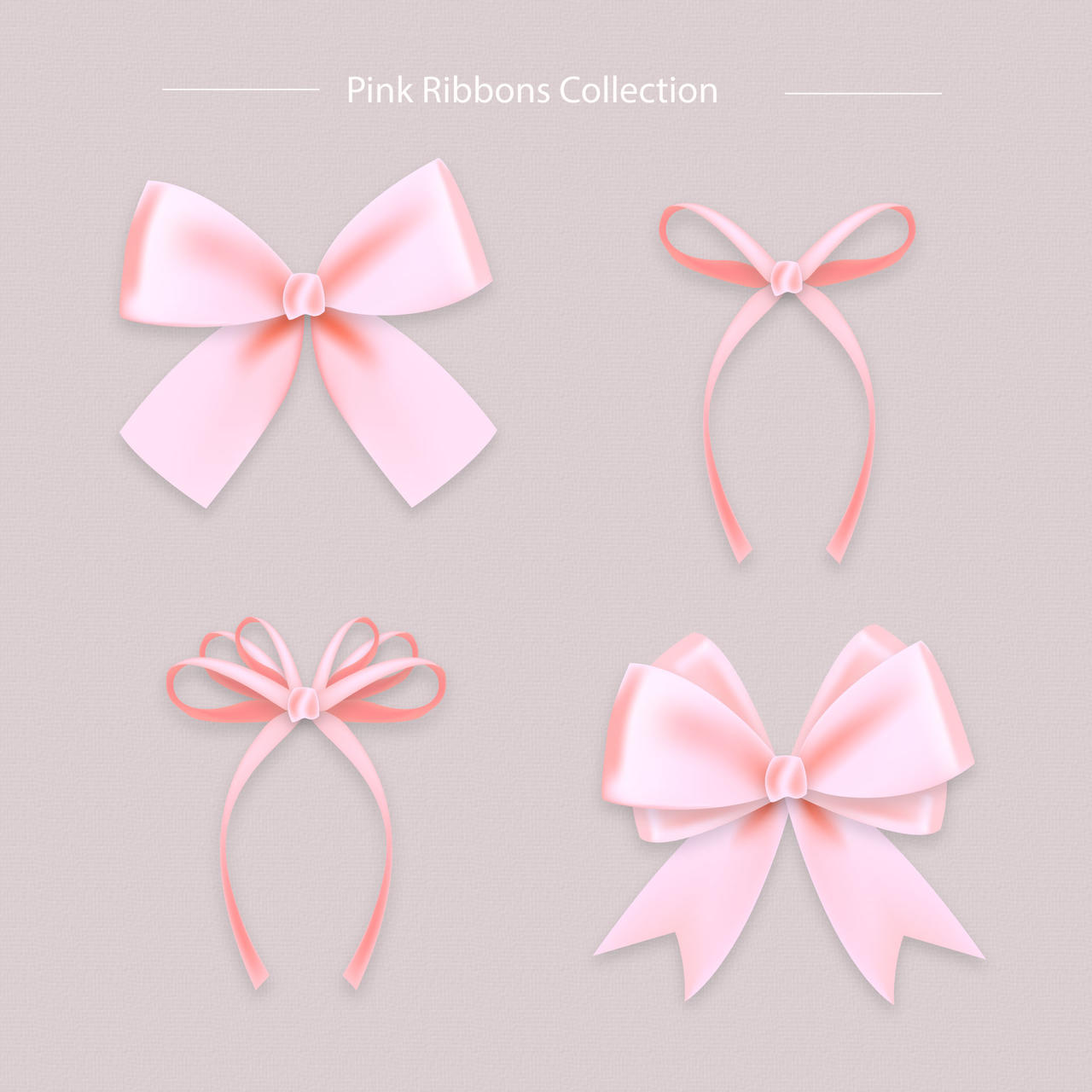 粉色丝带包装素材