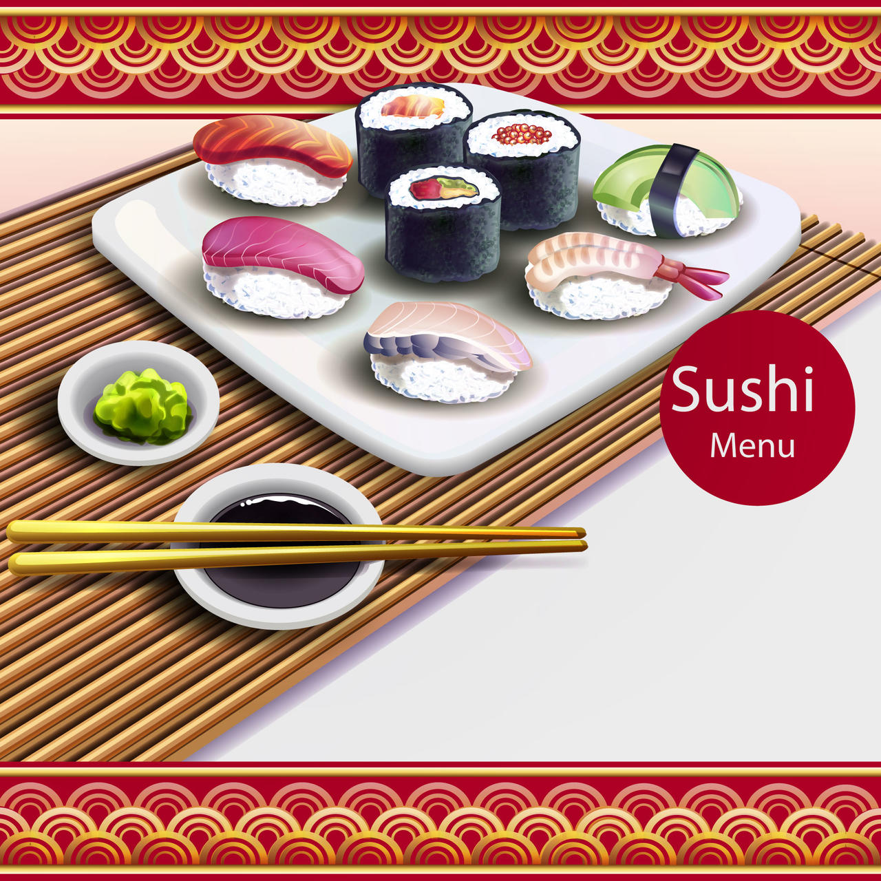 寿司组合美食素材
