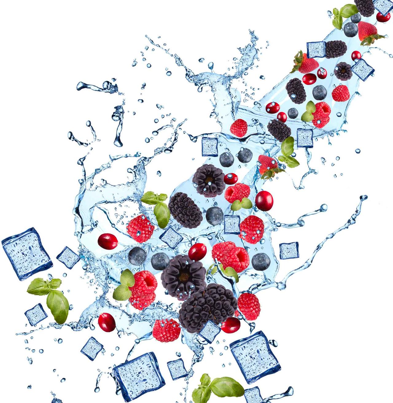 冰块水覆盆子蓝莓桑葚红豆海报背景