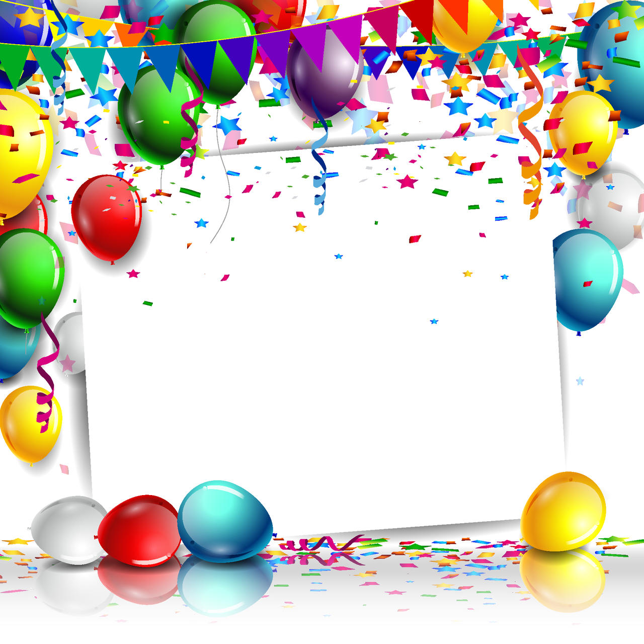 生日聚会气球彩带装饰素材