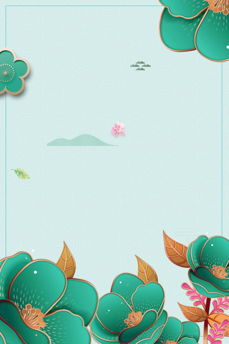 金叶绿花2月你好月份海报背景psd免费下载 图星人 金叶绿花2月你好月份海报背景psd免费下载 图星人