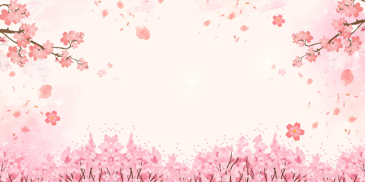 春天
清新简单樱花林樱花节宣传粉色海报背景