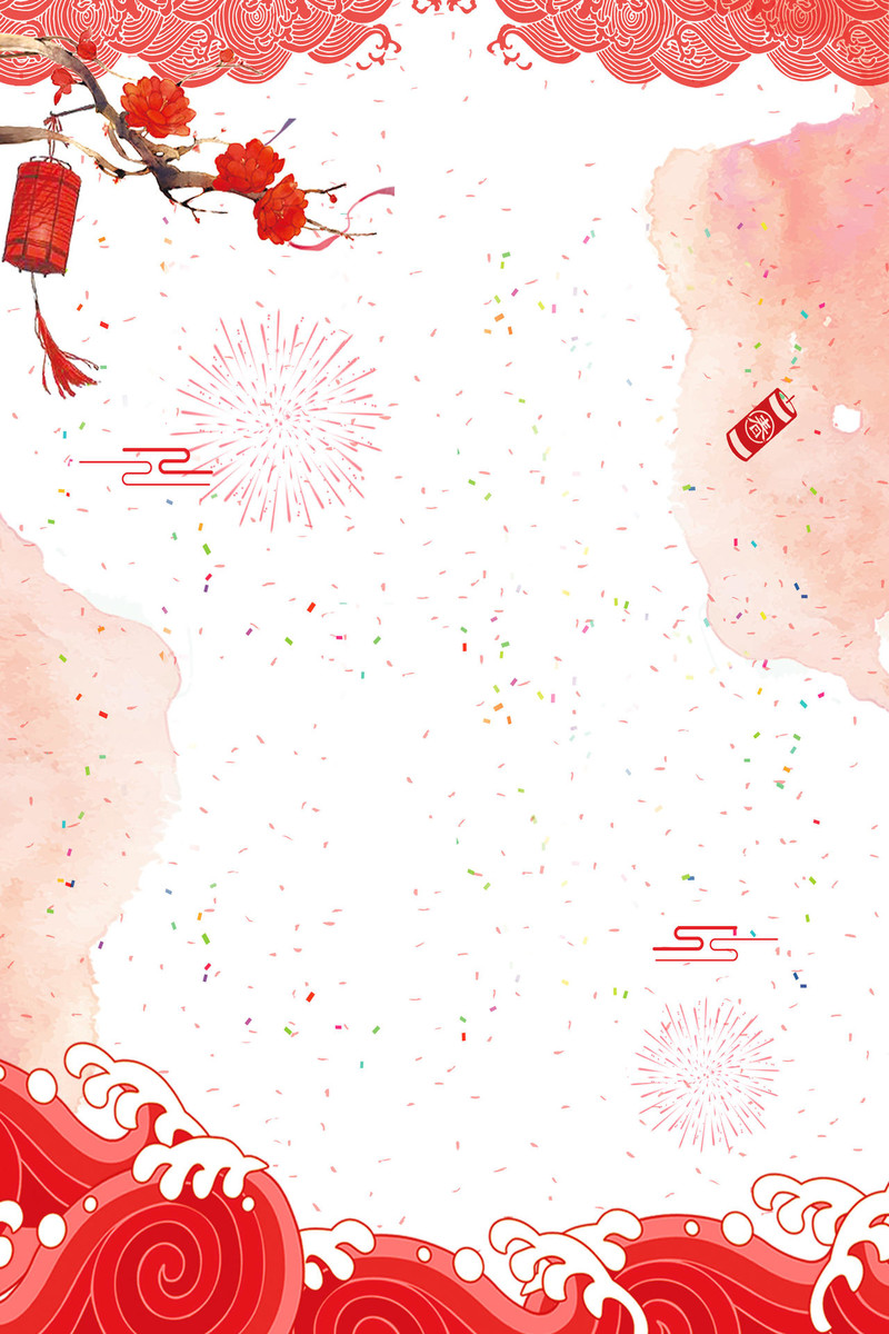 简约彩带红浪花龙抬头二月二传统节日白色海报背景psd免费下载 图星人