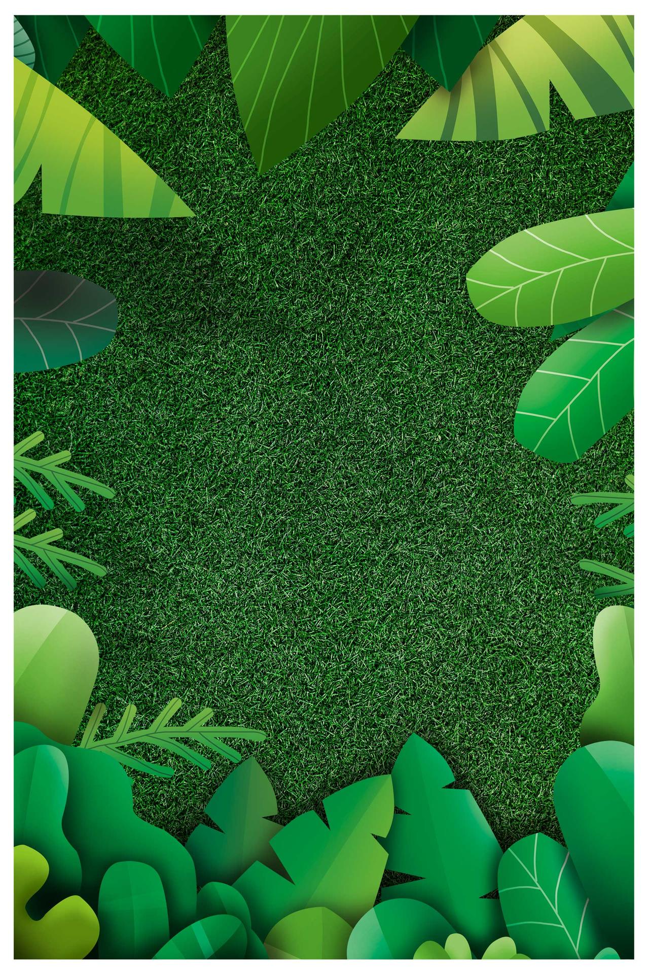 简约阔叶边框321世界森林日环保宣传绿色海报背景