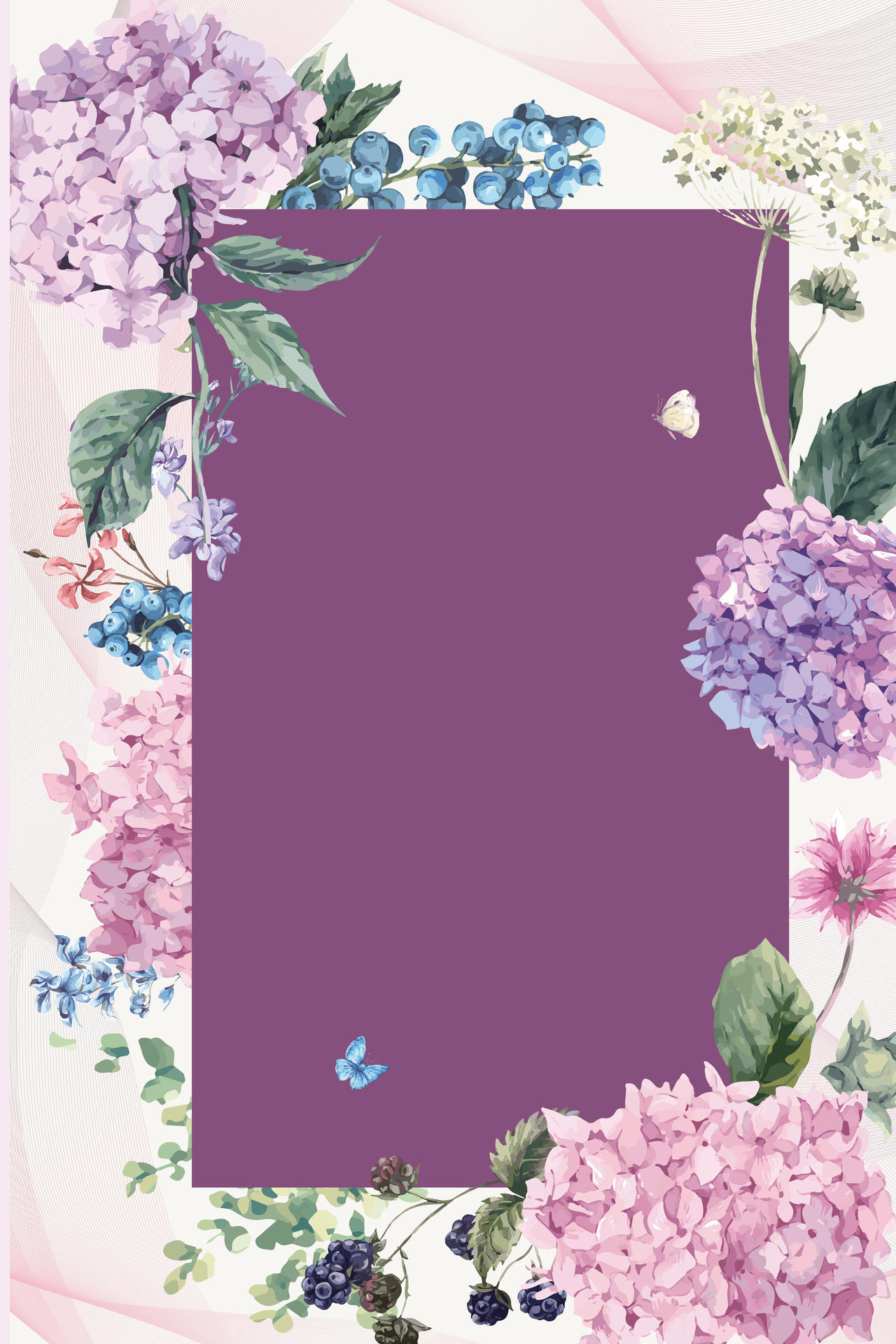 唯美鲜花促销宣传海报背景紫色背景 