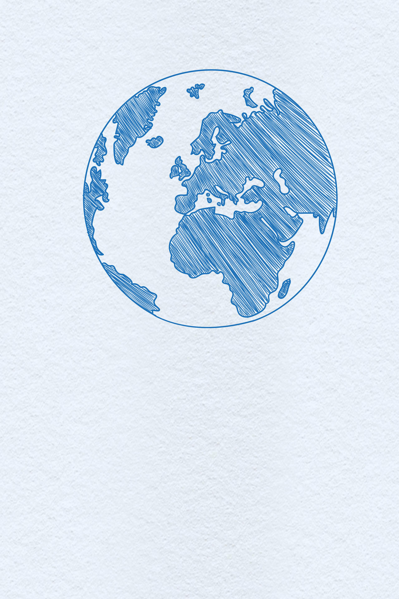 蓝色线描画世界地球日4月22日公益海报蓝色背景
