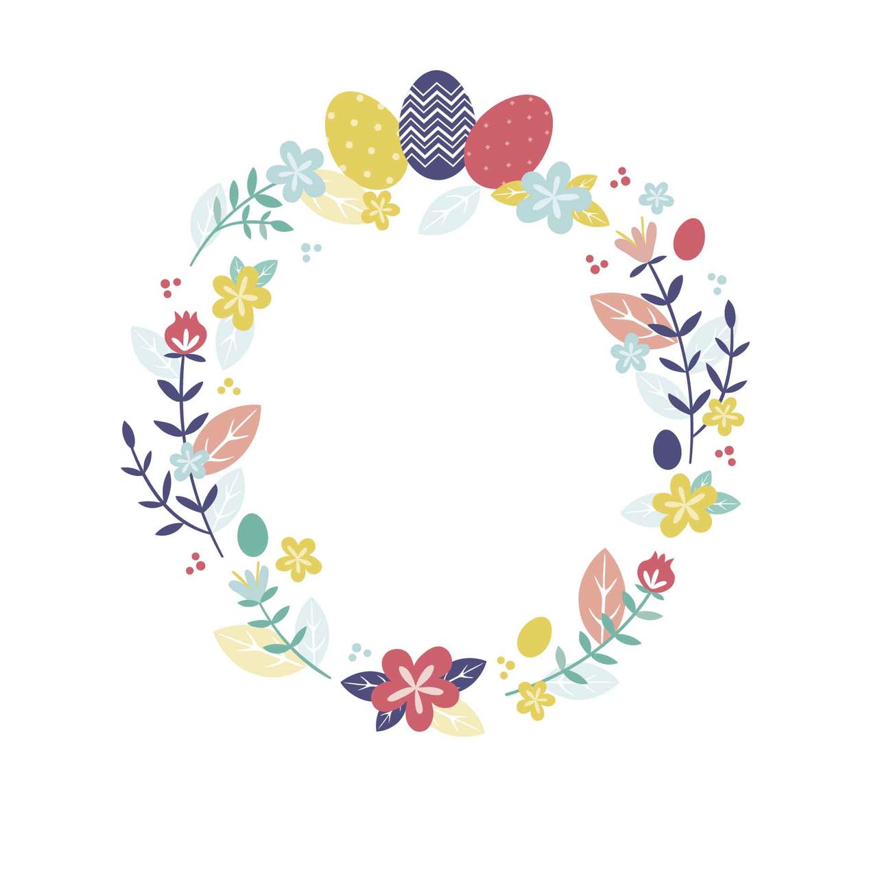 庆祝复活节美丽兔子花环边框素材
