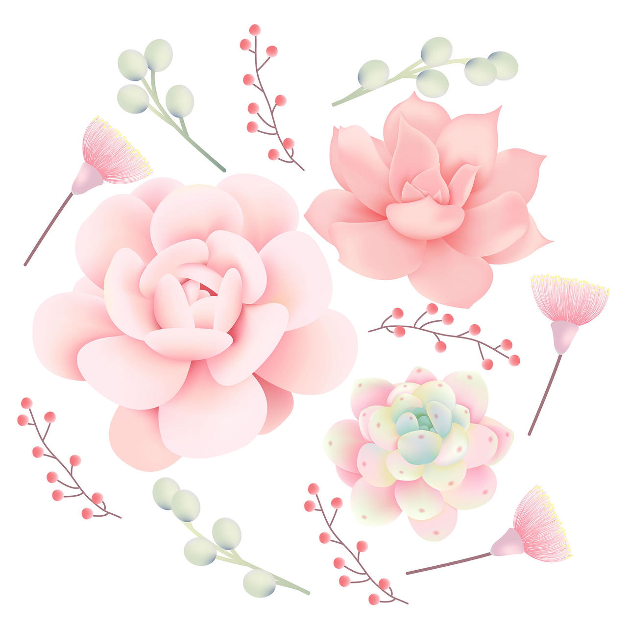立体花卉母亲节温馨花朵清新png素材