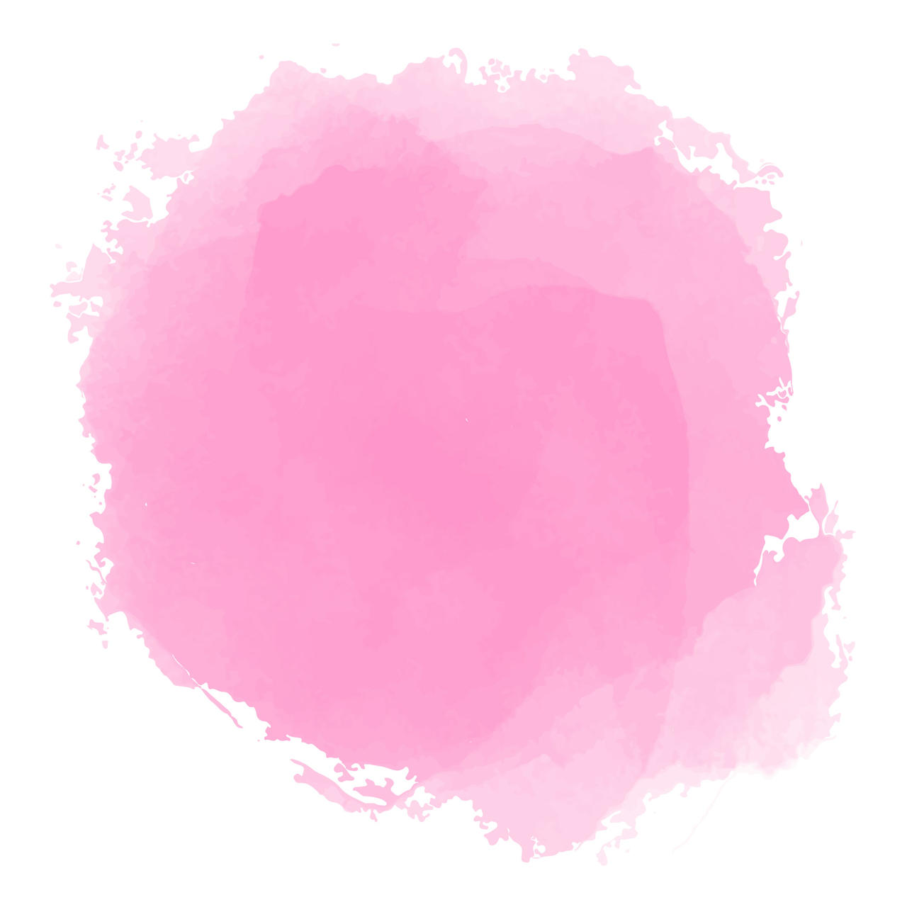 粉色水彩晕染水墨效果png元素