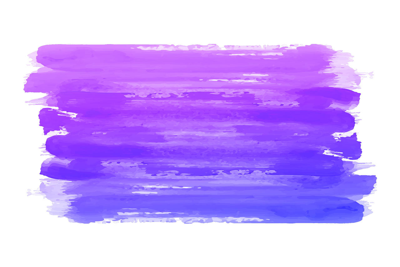 紫色渐变淡彩水墨水彩效果笔刷png元素
