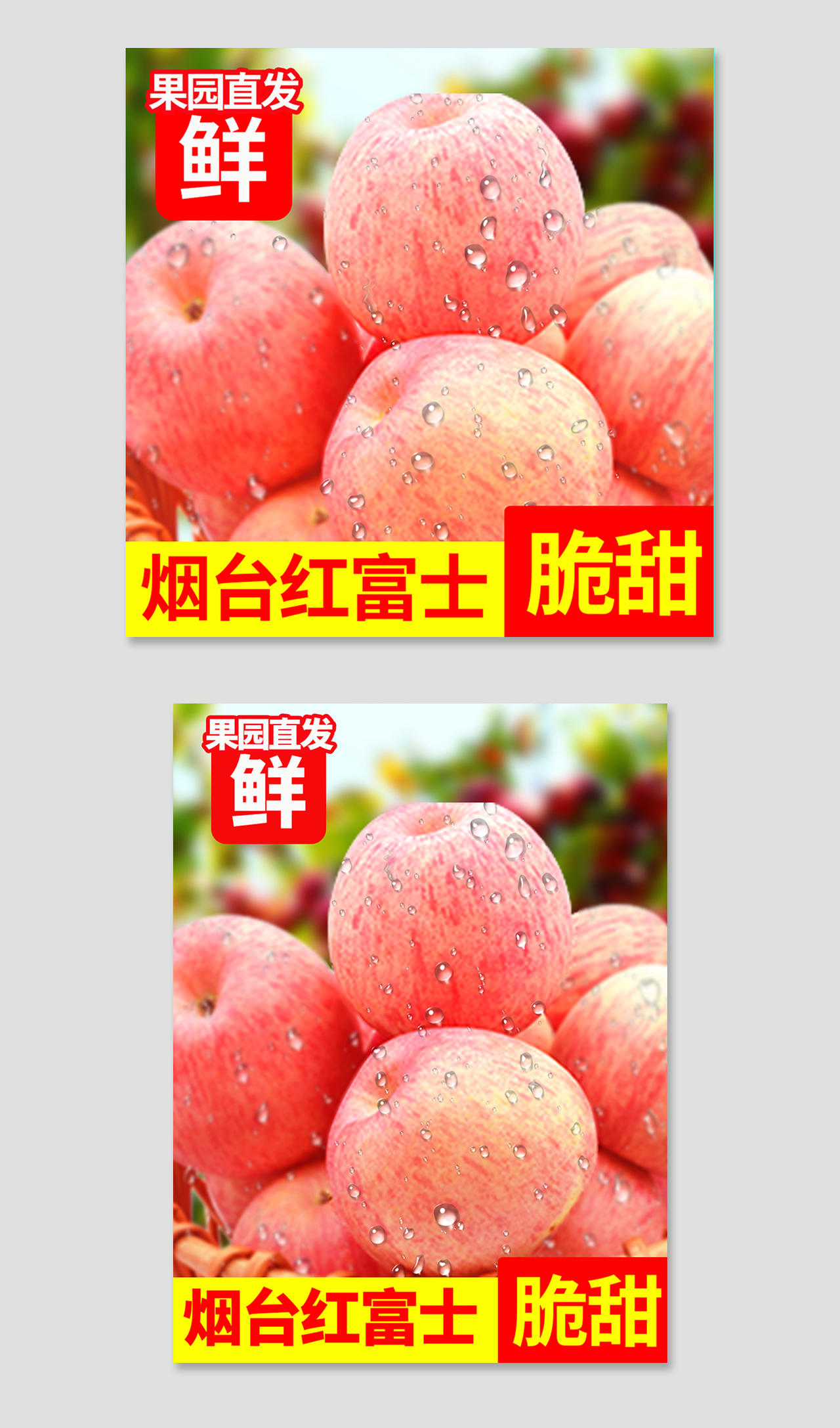 红色自然烟台红富士脆甜夏季苹果水果主图