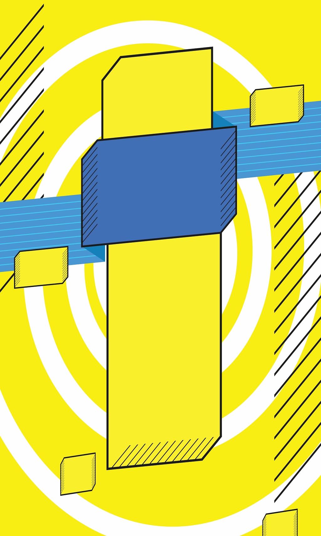 音乐节宣传创意潮流几何图案音乐节宣传黄色背景海报