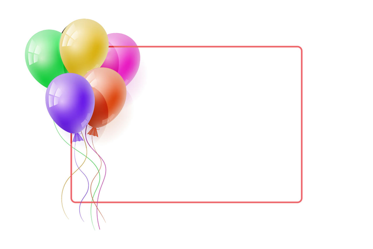 生日贺卡彩色气球派对矢量素材