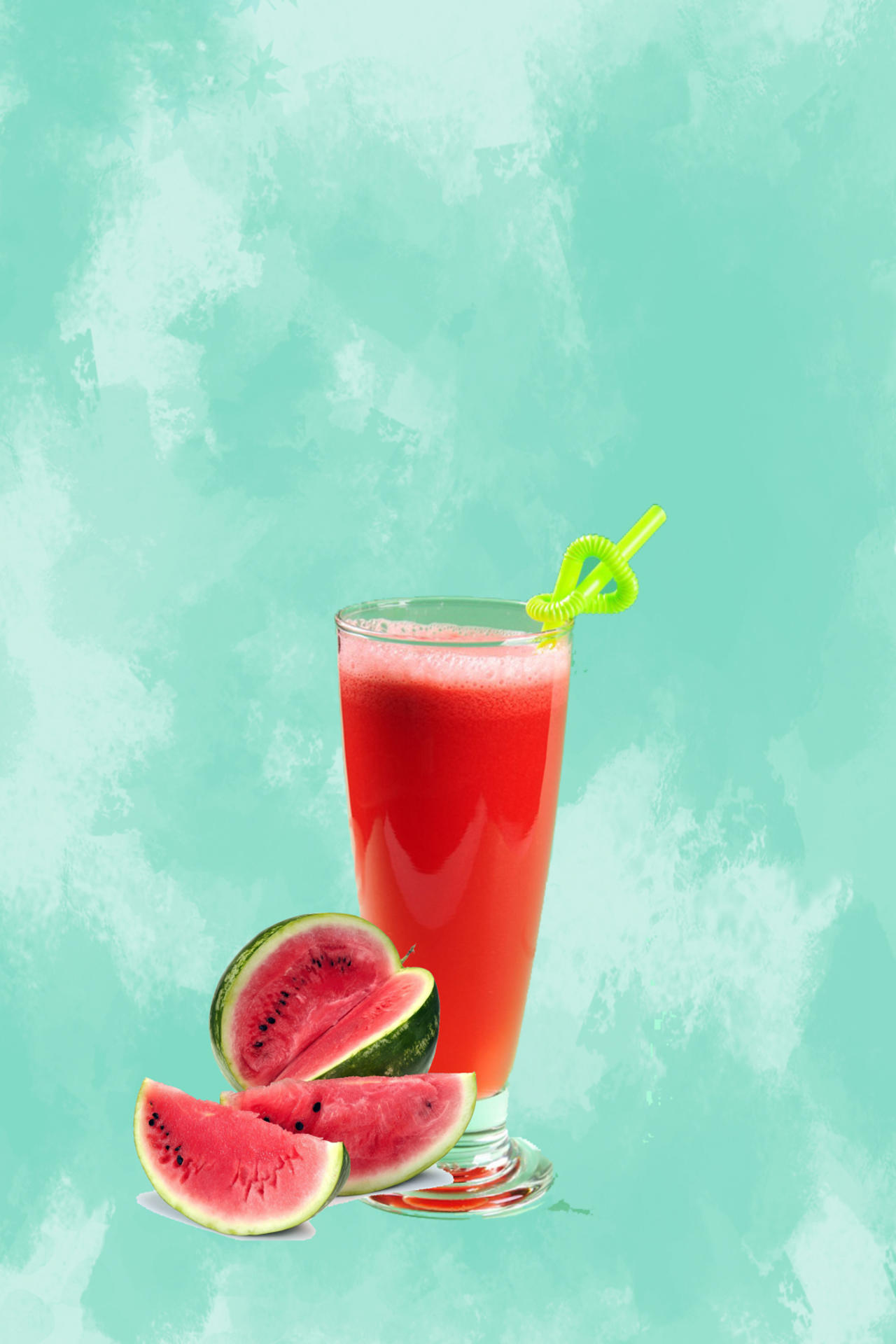 夏季果汁绿色清新海报背景素材