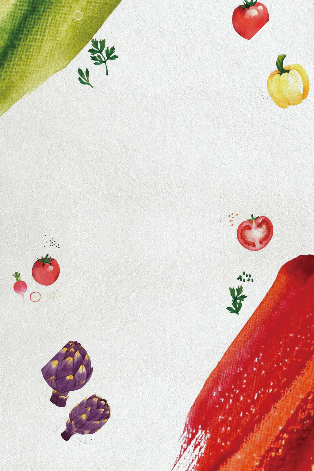 手绘超市促销简约风蔬菜水果白色背景海报