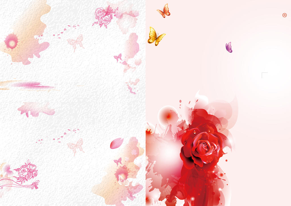 时尚红色花朵装饰服饰时装服装画册封面背景