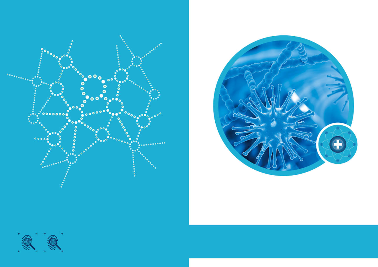 平面设计蓝色细胞元素医疗产品画册封面海报素材