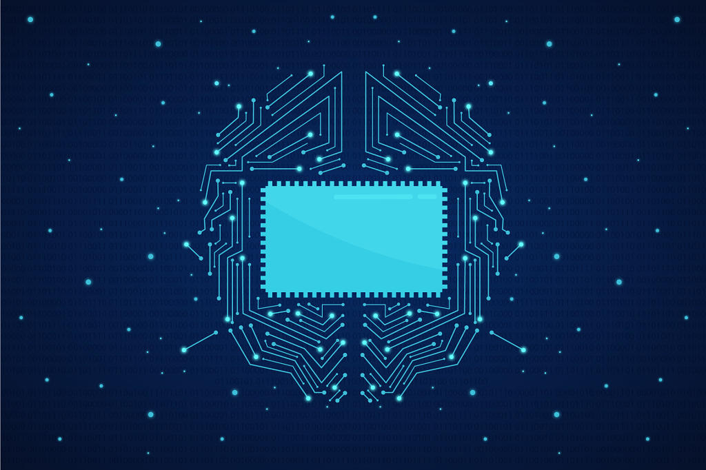 几何线条科技线条人工智能科技5G蓝色商务背景
