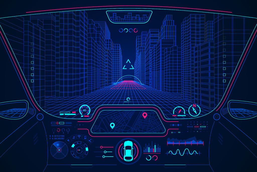 蓝色线条人工智能科技5G商务背景驾驶舱背景