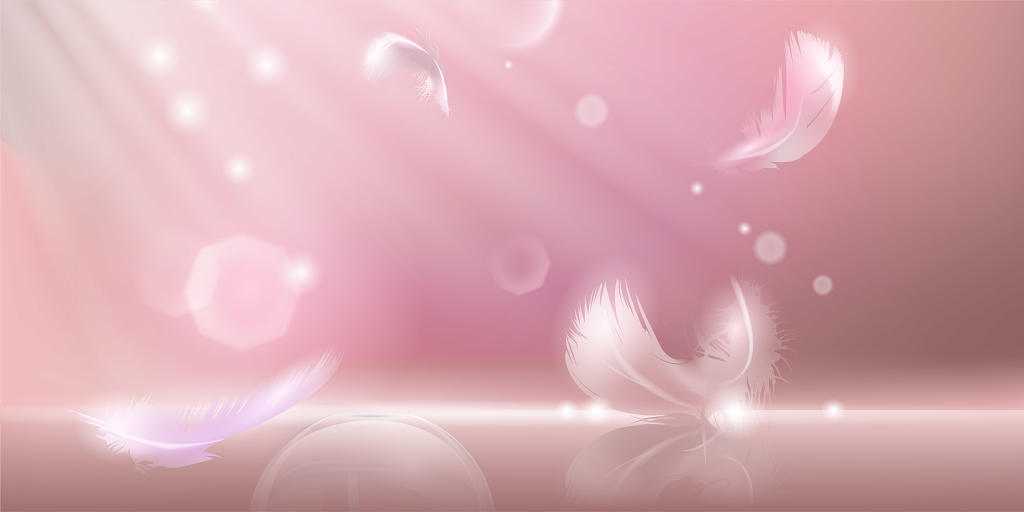 520情人节简约梦幻背景粉色背景梦幻背景羽毛化妆品护肤品矢量素材