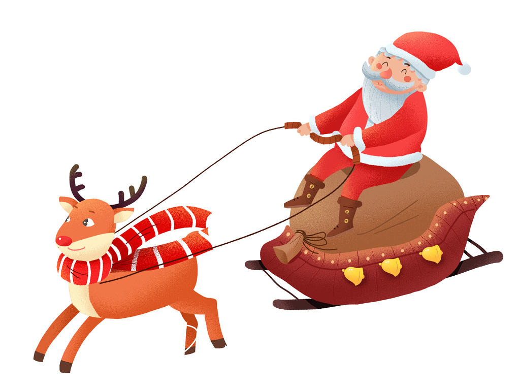 圣诞节卡通手绘圣诞老人人物插画原创素材
