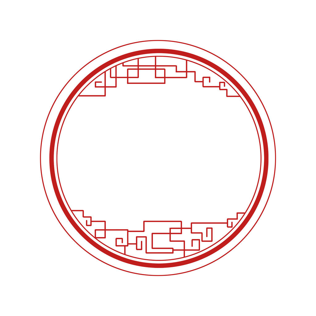 古风纹理红色圆形中式传统花纹边框免抠png素材图片素材免费下载