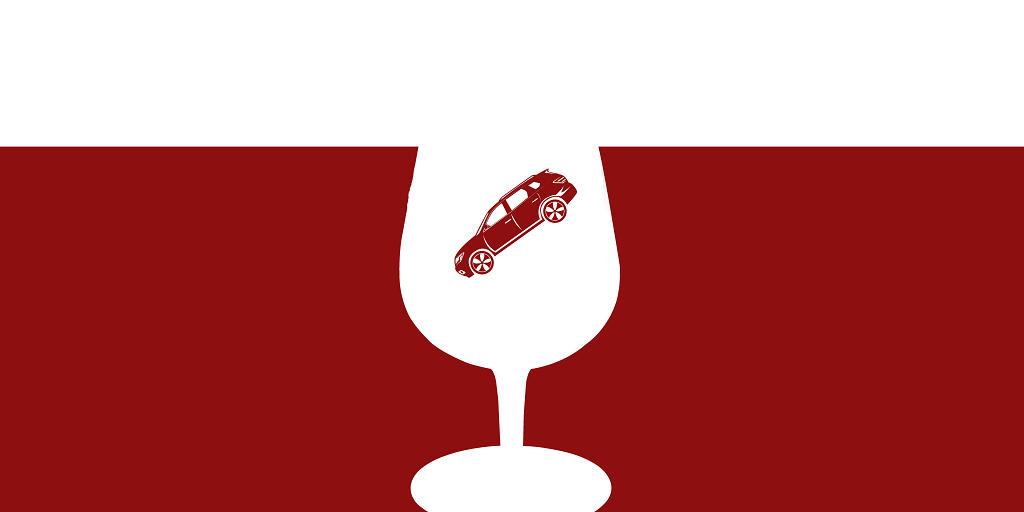 红色酒杯剪纸禁止酒驾安全驾驶展板背景