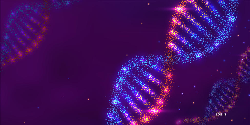 紫色渐变科技医疗生物科技基因dna展板背景