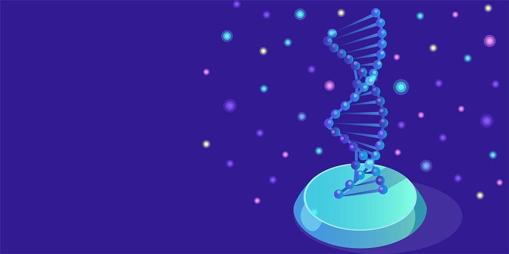 科技基因分子DNA医学医疗科技生物科技商务展板背景