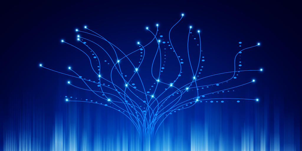 网络科技蓝色简约渐变科技感科技线条科技树展板背景