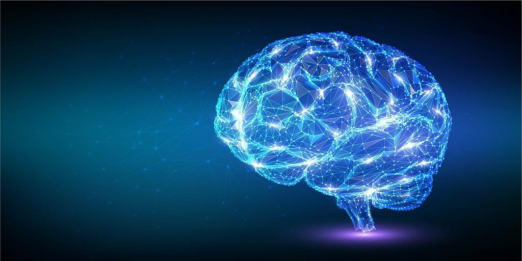 智能大脑蓝色科技大脑科技粒子光效展板背景